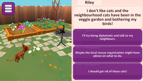Seeking animal shelter advice in Cat Angels Triumph - game screen shot