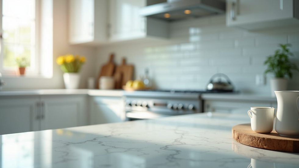 Close-up view of a sparkling clean kitchen