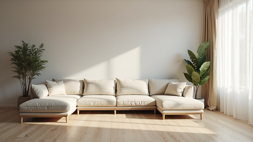 Eye-level view of a clean and empty living room ready for move-in