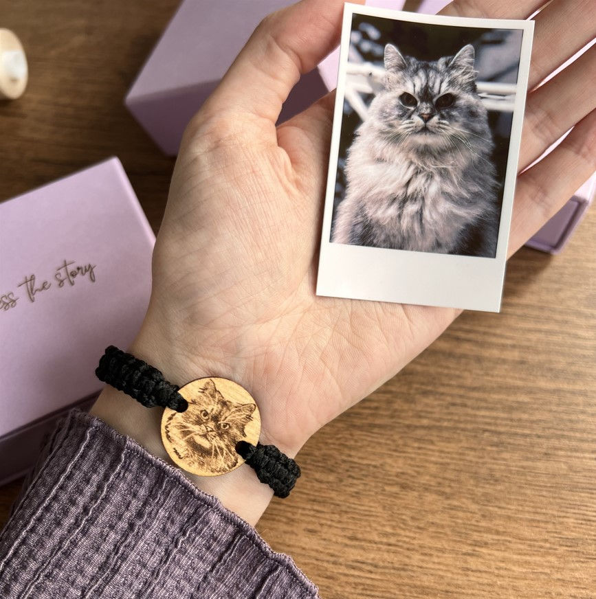 Miniatura: Bransoletka personalizowana z grawerem ze zdjęcia zwierzaka