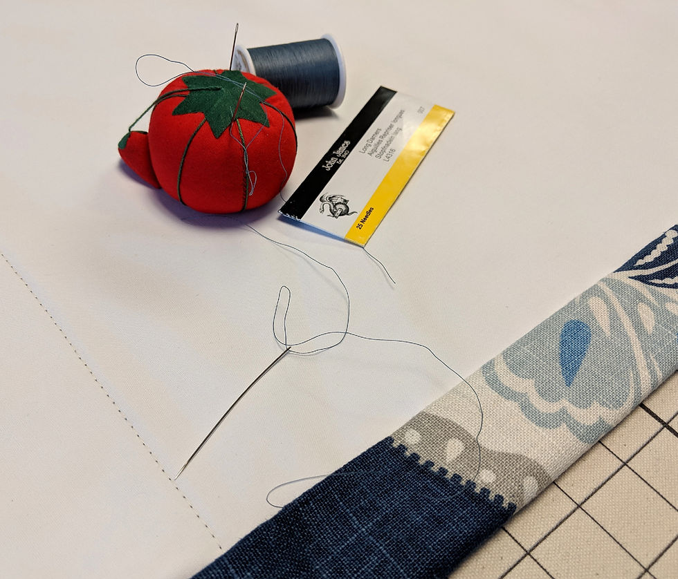 hand sewing side hems with Coats thread and John James needles
