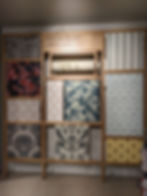 Wall paper display at the Farrow & Ball showroom