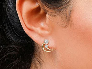 Cute 14k Gold Luna Earrings For Her | South Indian Jewels