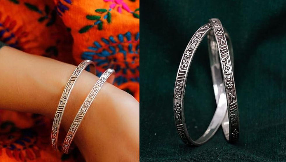 silver kada bangle designs for women.  pure silver bangles, 92.5 silver bangle set, antique silver kada, floral silver bangles,  stone silver bangle, dailywear silver bangles set, tribal silver kada, plain silver bangles,  silver kada bangle, south indian jewels