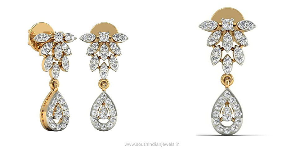 Drop earrings, gold hoop earrings. 22k gold earrings, 18k gold earrings, diamond and gold earrings, gold jhumkas, gold long jhumkas, south indian jewels.