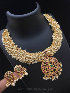 Latest Pearl Necklace Set Ideas For Saree | South Indian Jewels