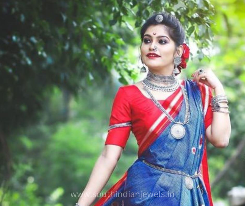 Marathi jewellery designs, maharashtrian jewellery designs, silver marathi jewellery, oxidised jewellery designs, kolhapuri necklace, kolhapuri silver jewellery, nath, south indian jewels