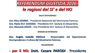 Webinar "Referendum Giustizia 2026: le ragioni del SI e del NO"