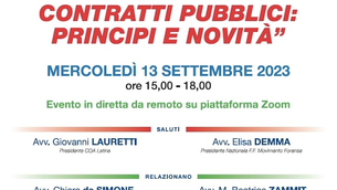EVENTO "IL CODICE DEI CONTRATTI PUBBLICI PRINCIPI E NOVITÀ"