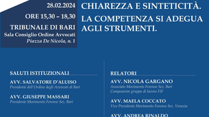 CONVEGNO "LA DEONTOLOGIA TRA AI, CHIAREZZA E SINTETICITÀ.LA COMPETENZA SI ADEGUA AGLI STRUMENTI"
