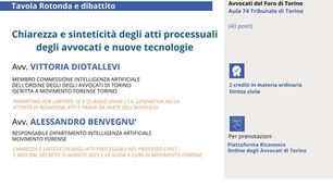 CONVEGNO "CHIAREZZA E SINTETICITA' DEGLI ATTI PROCESSUALI DEGLI AVVOCATI E NUOVE TECNOLOGIE"