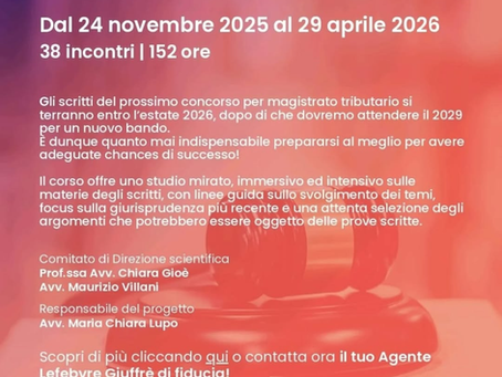 Corso di preparazione Concordo per Magistrato Tributario 2026