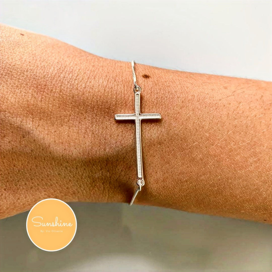 Pulseira Cruz deitada ✝️😻✨