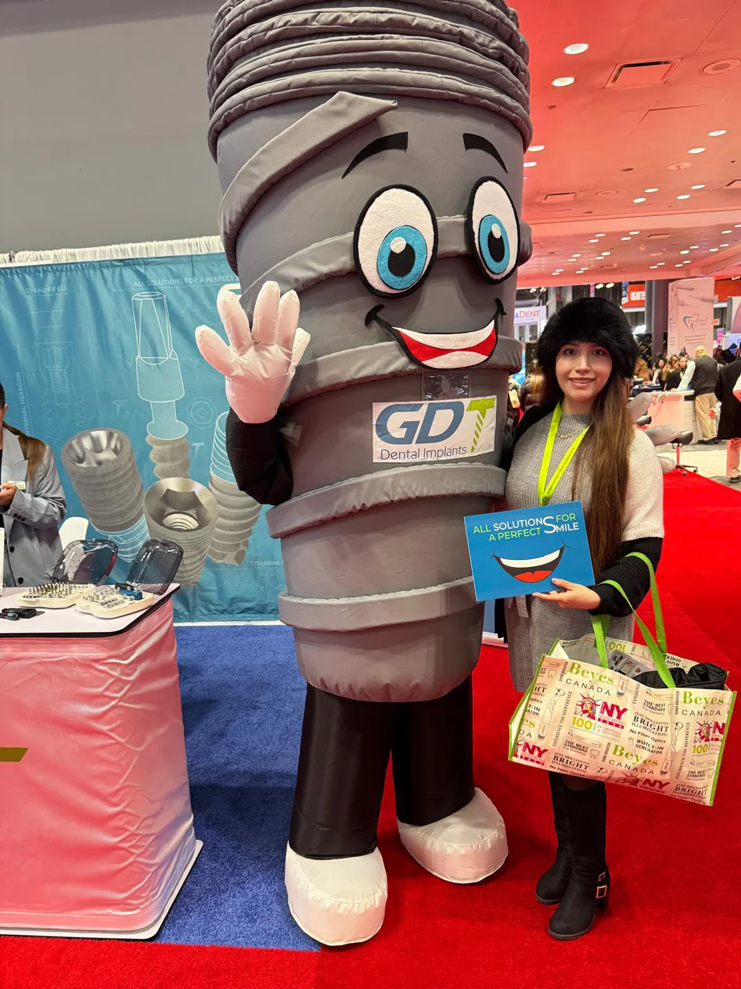 GDT Dental Implants Mascot at Greater New York Dental Meeting 2024 