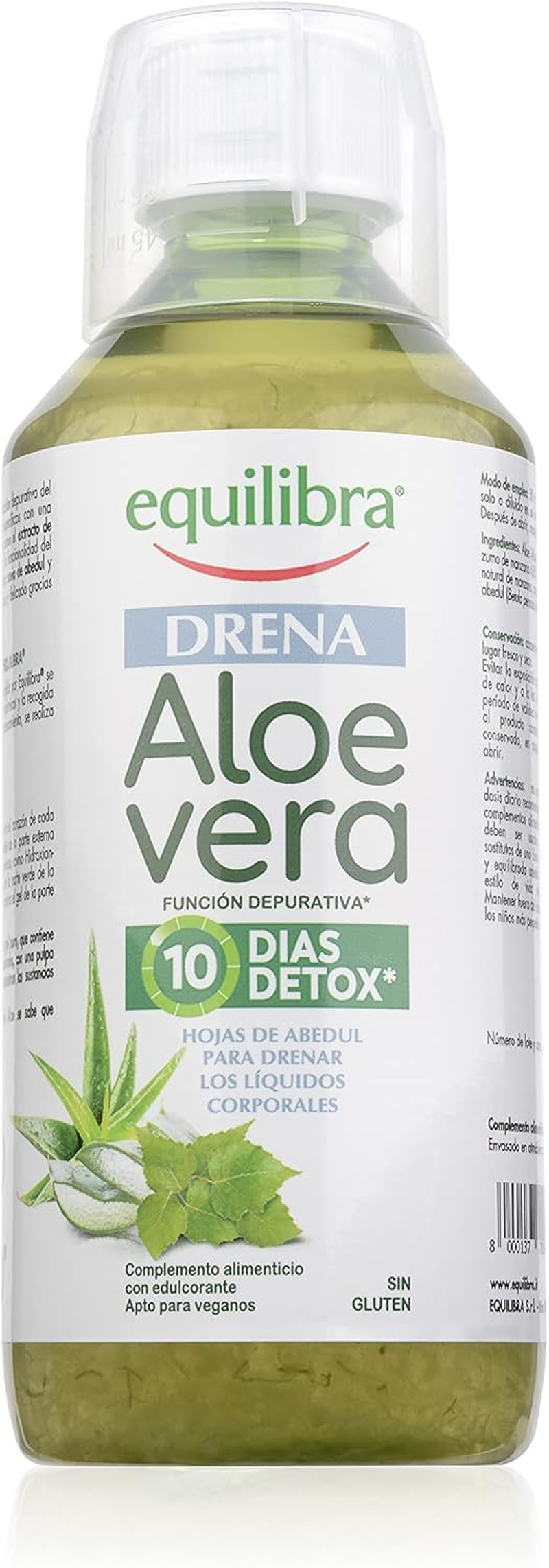 Equilibra Suplementos Dietéticos, Aloe Vera Drena, Suplemento a Base De Aloe Ver