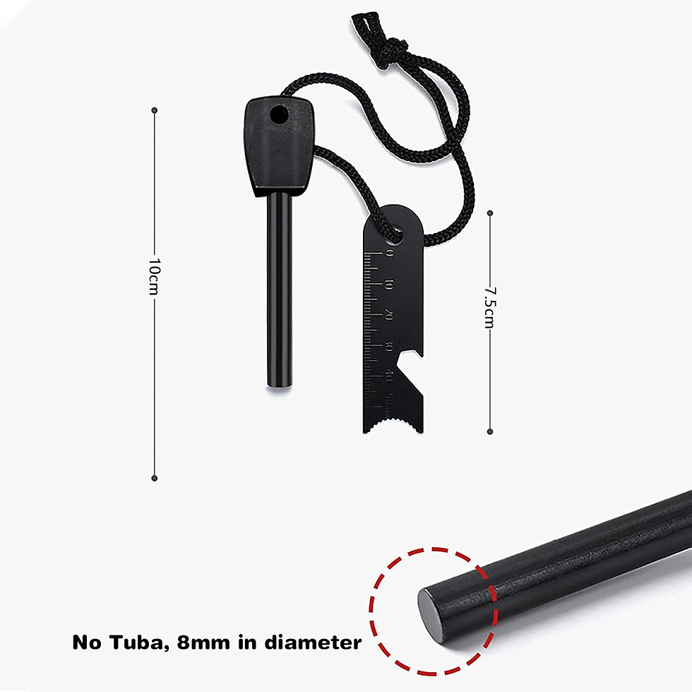 Miniatura: Pedernal Supervivencia Magnesio Mechero Kit 7 En 1 Encendedor Con Mango De Mader