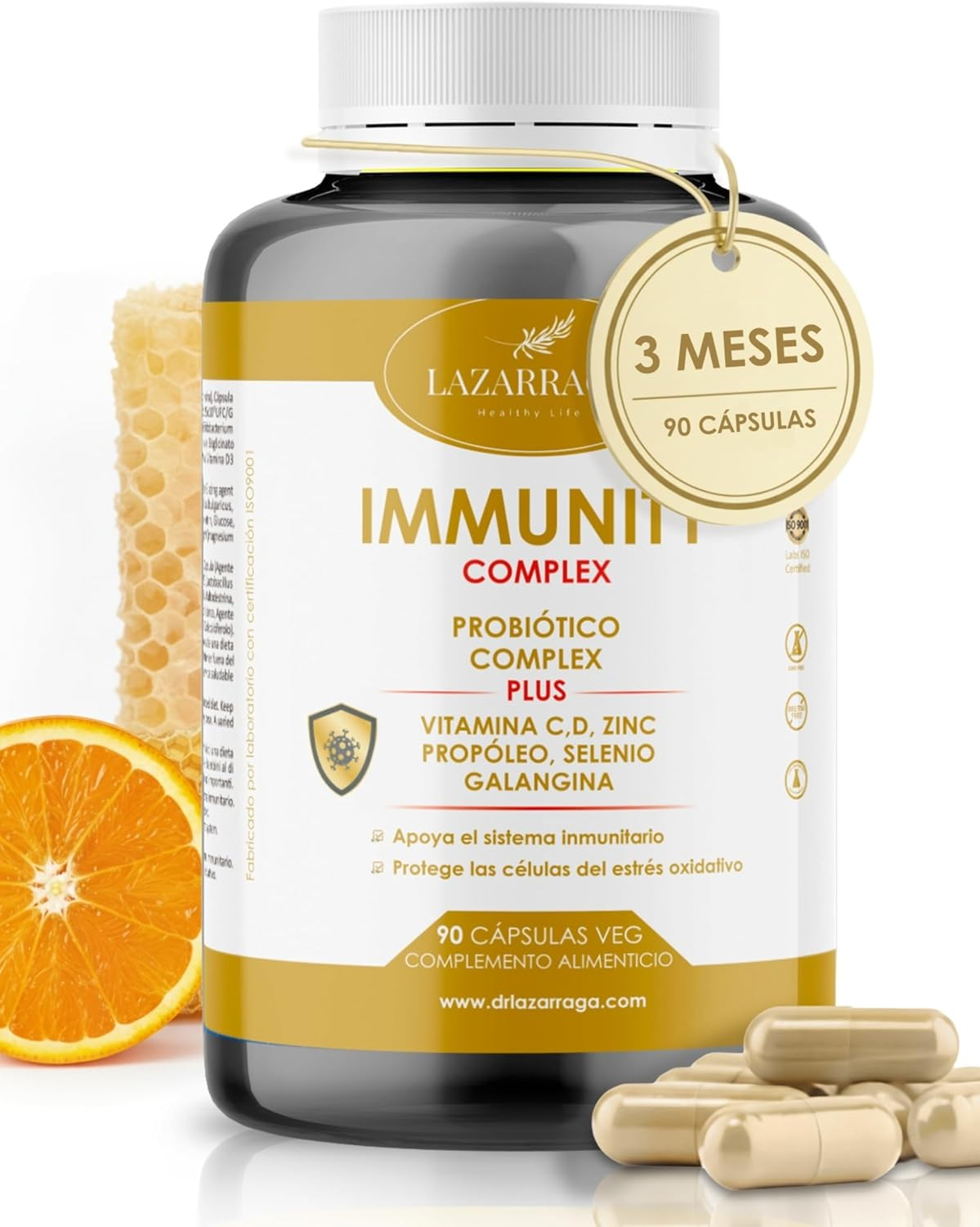IMMUNITY DEFENSAS COMPLEX 6 EN 1 Con Vitamina C + Vitamina D + Propóleo + Zinc +