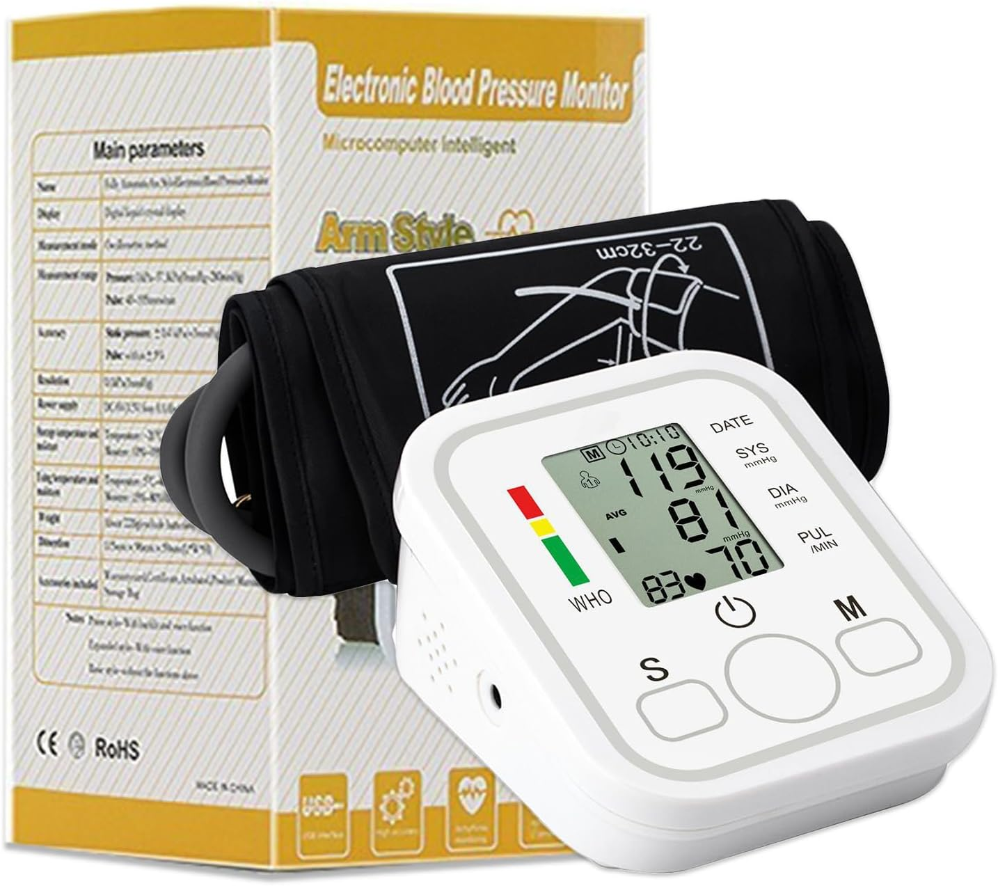 Tensiómetro De Brazo, Medidor Tension Arterial Digital Profesional, Tensiometro