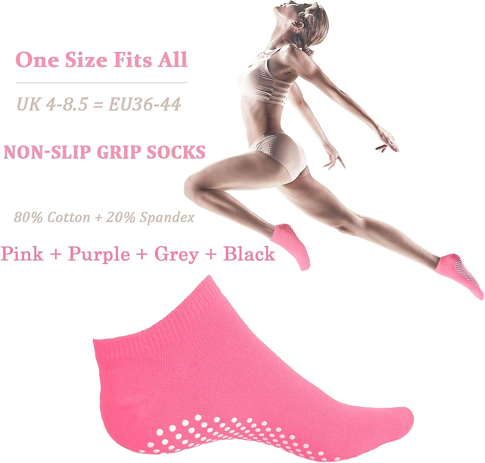 Miniatura: 4 Pares Comodos Calcetines Yoga Pilates Para Mujeres Y Hombres Antideslizantes C