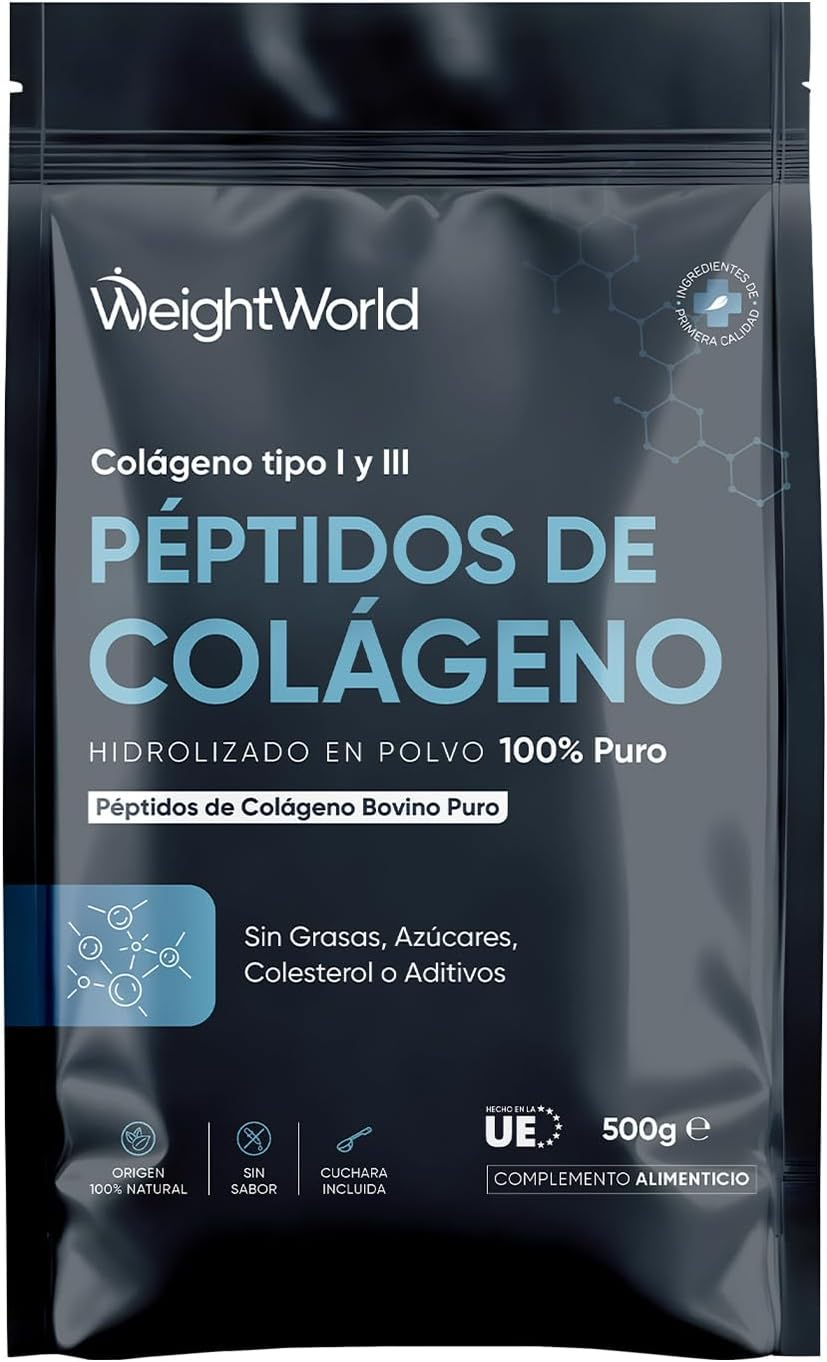 Colágeno Hidrolizado Puro En Polvo 500G, Sin Sabor, Colágeno En Polvo 100% Puro