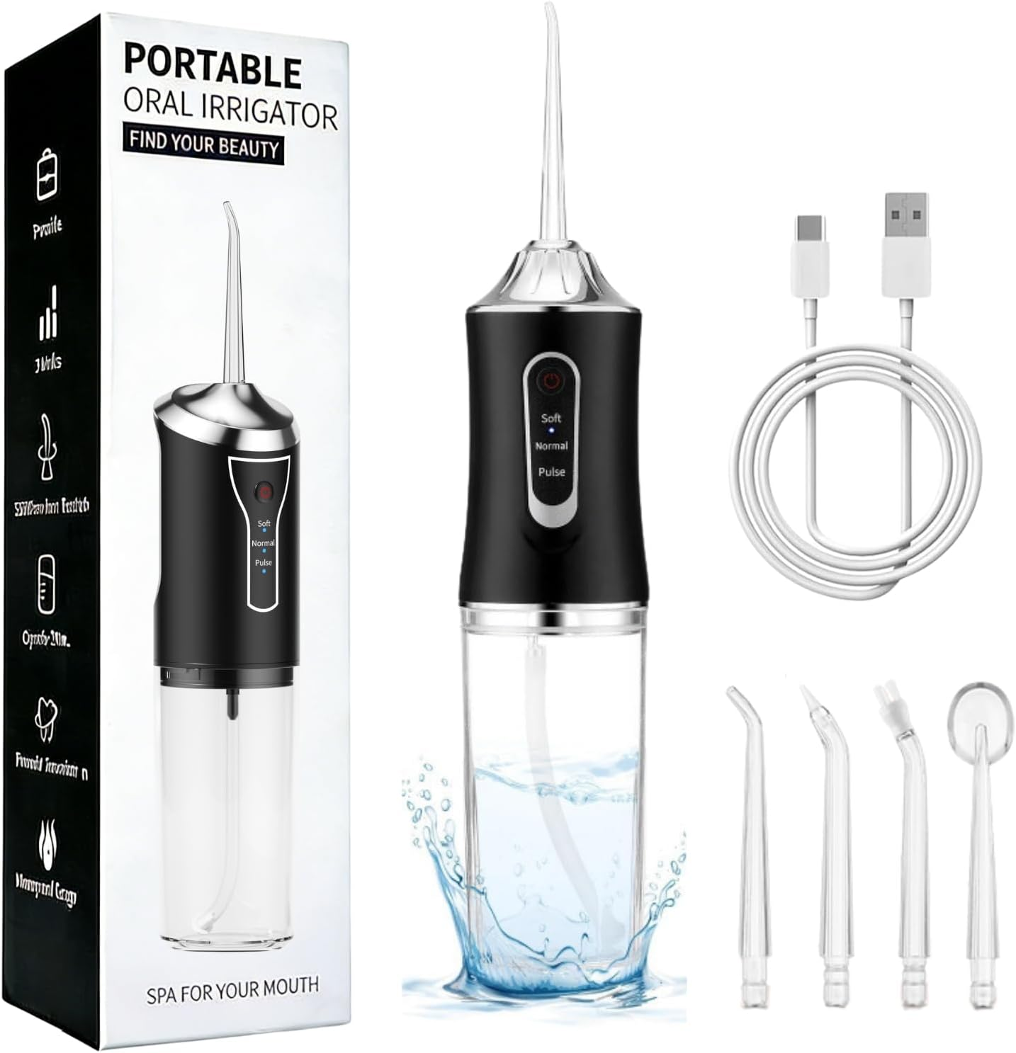 Irrigador Dental Portatil Bucal, Recargable Irrigadores Dentales Portatil, Imper