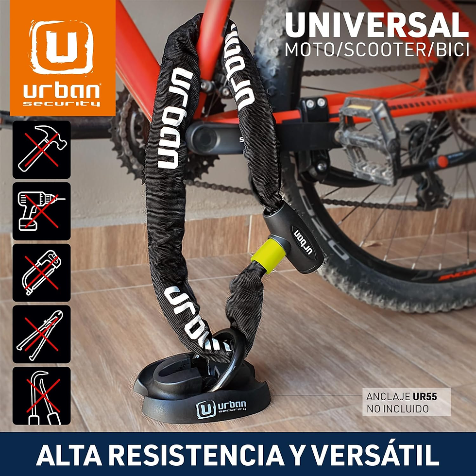 Miniatura: URBAN XK120 Candado Bicicleta Antirrobo, Cadena 120Cm De Ø8Mm Acero Endurecido C