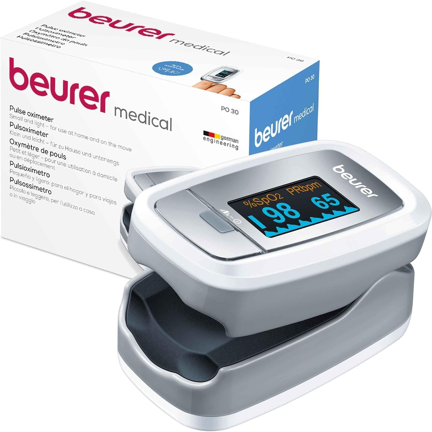 Beurer PO 30 Pulsioxímetro, Medición De La Saturación De Oxígeno (Spo₂) Y De La