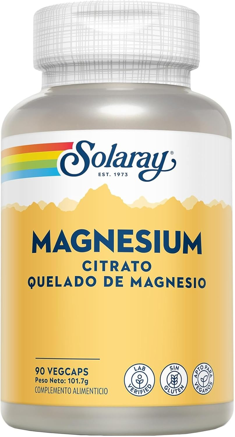 SOLARAY® Magnesium. Magnesio Citrato.90 Vegcaps. Ayuda a Disminuir El Cansancio