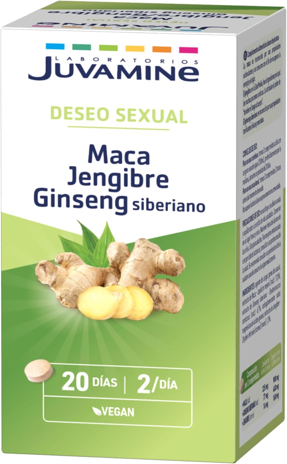 JUVAMINE - Maca, Jengibre Y Ginseng Siberiano - 40 Comprimidos - Complemento Ali