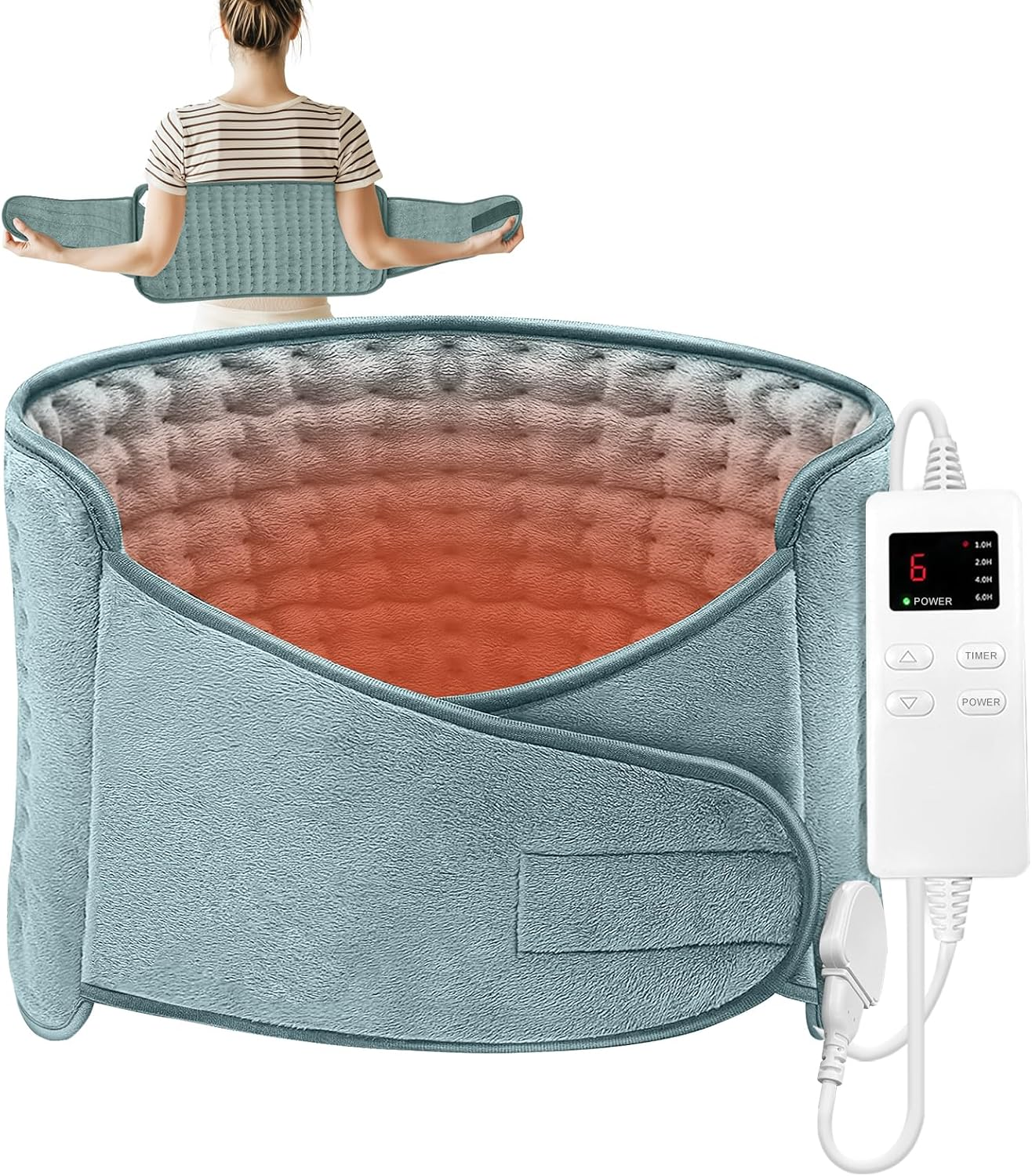 Manta Eléctrica 125X31Cm, Calentamiento Manta Térmica Eléctrica Para Lumbar,Abdo