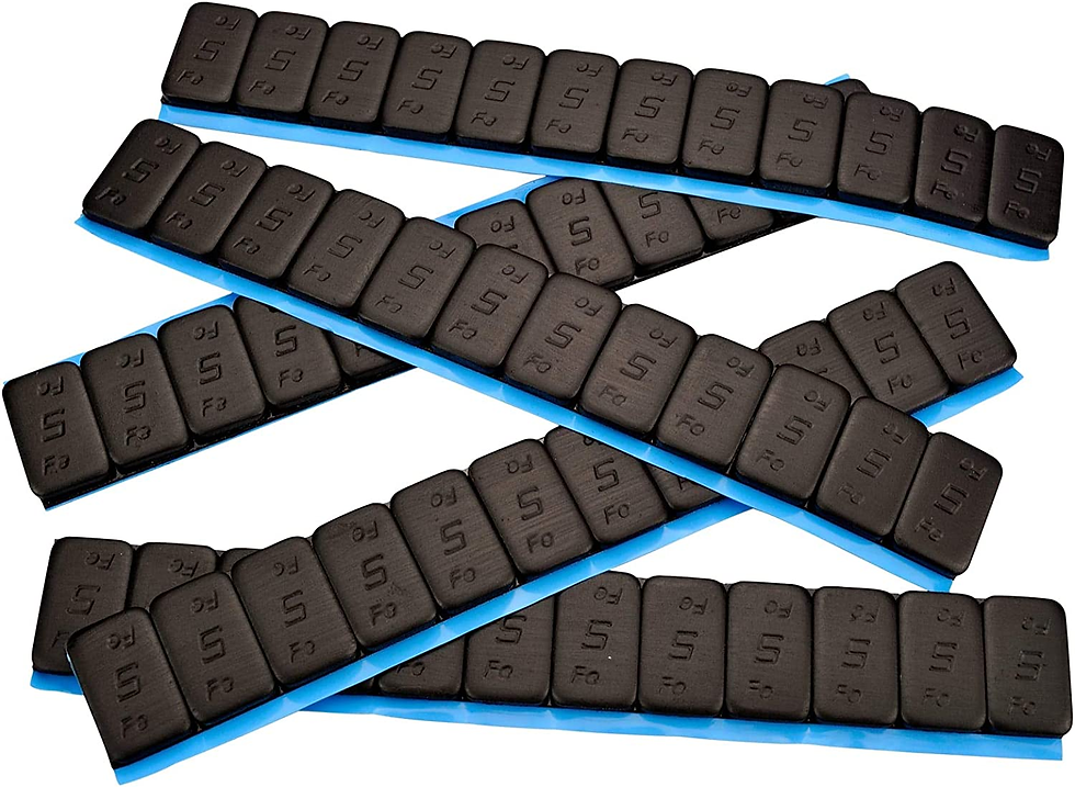 Miniatura: 7 Contrapesos Negro 12X5G Pesos Adhesivos Pesos 60 G Con Rebordes Cincado & Plas