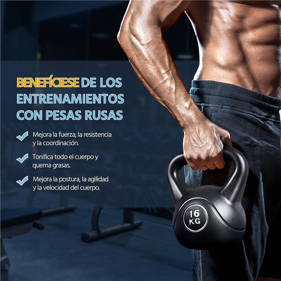 Miniatura: Yaheetech 8/12/16/20Kg Kettlebell De Hormigón Pesa Rusa En Casa Gimnasio Con Man