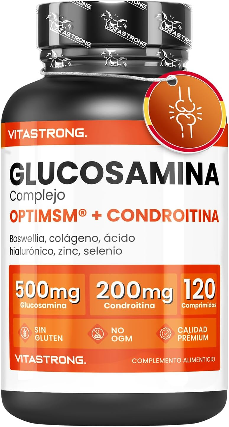 Glucosamina Condroitina Vitastrong Complex Con MSM Optimsm, Colágeno Ácido Hialu