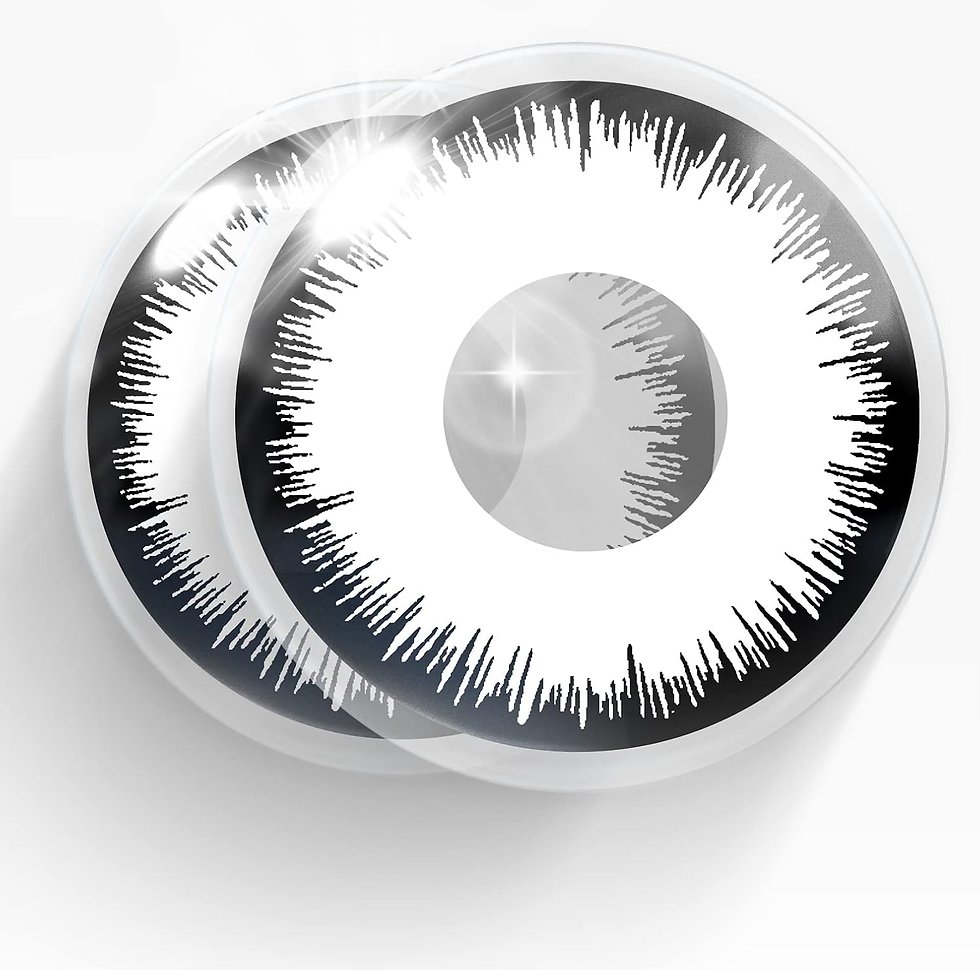 Miniatura: Lentillas De Color Blancas Negro Lunatic 1 Par. Cómodas Y Perfectas Para Carnava