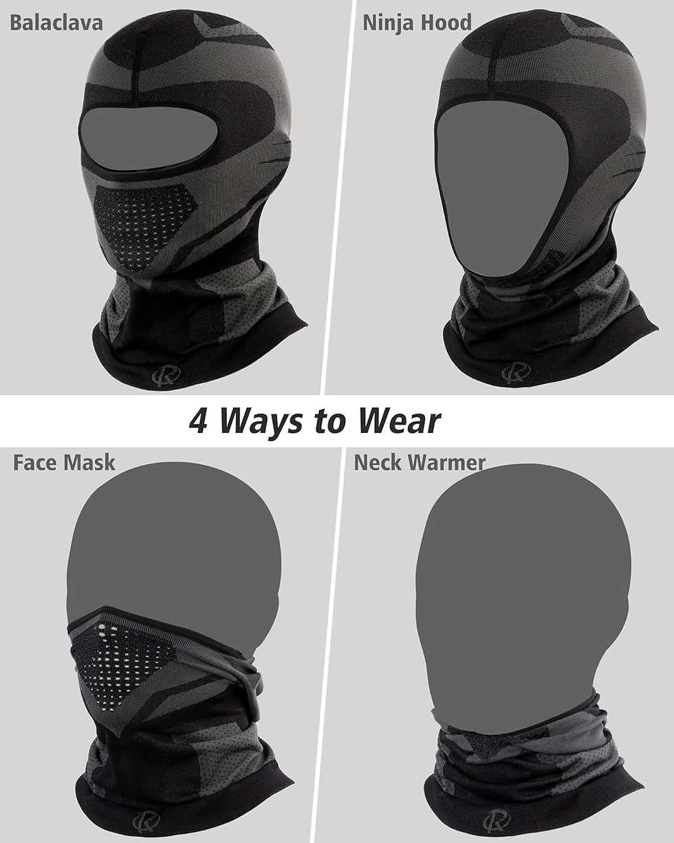 Miniatura: ROTTO Pasamontañas Motocicleta Máscara Facial Completa Debajo Del Casco Balaclav