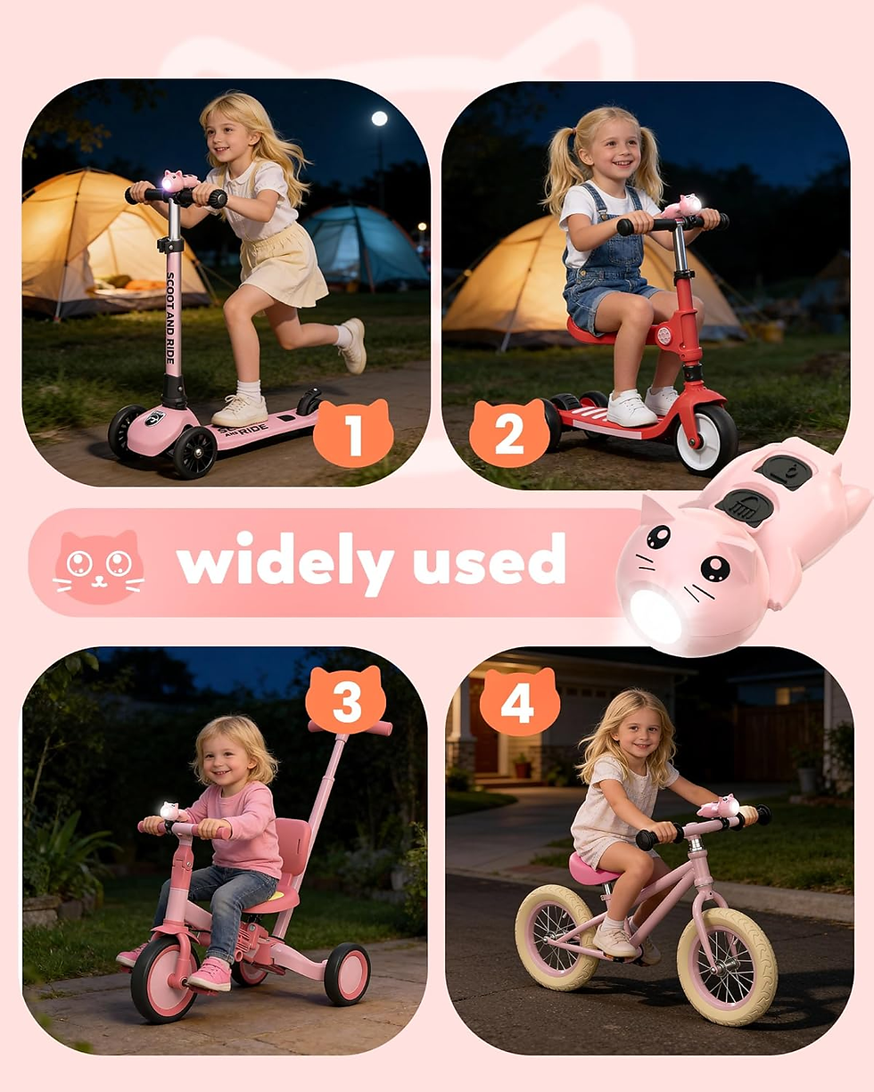 Miniatura: Luz LED Para Patinete Infantil, Recargable Por USB Con Sistema De Advertencia So