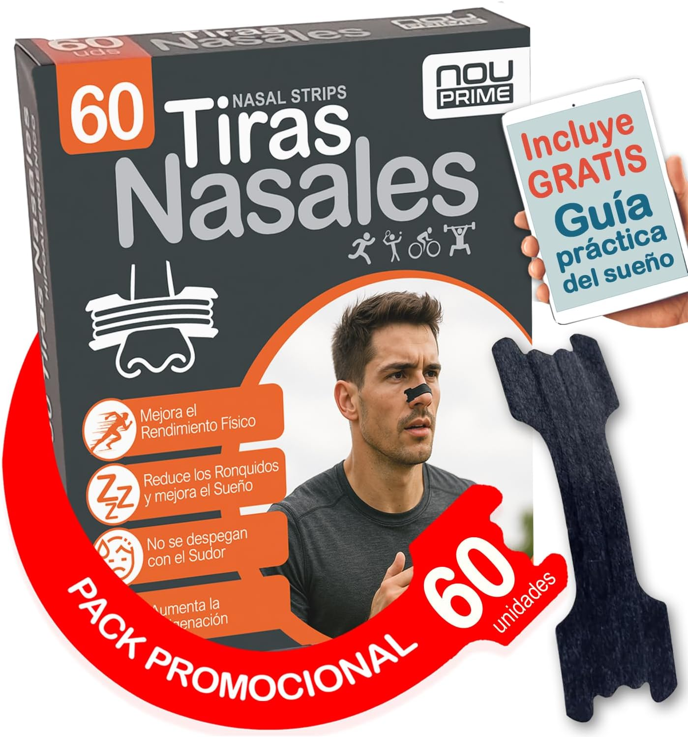 60 Tiras Nasales Antironquidos Para Dormir Breathe Right Tiras Nasales Ronquidos