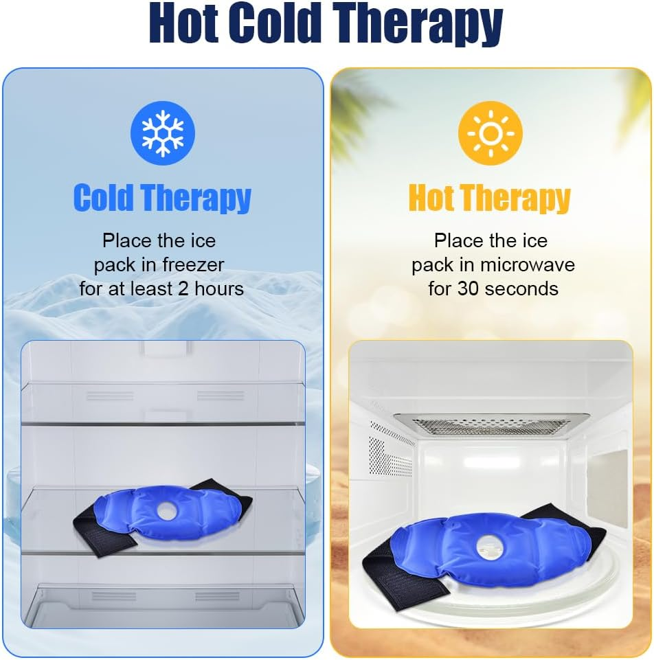 Miniatura: Bolsa De Hielo Para Rodilla, Reutilizable De Gel Caliente Y Frío Para Aliviar El