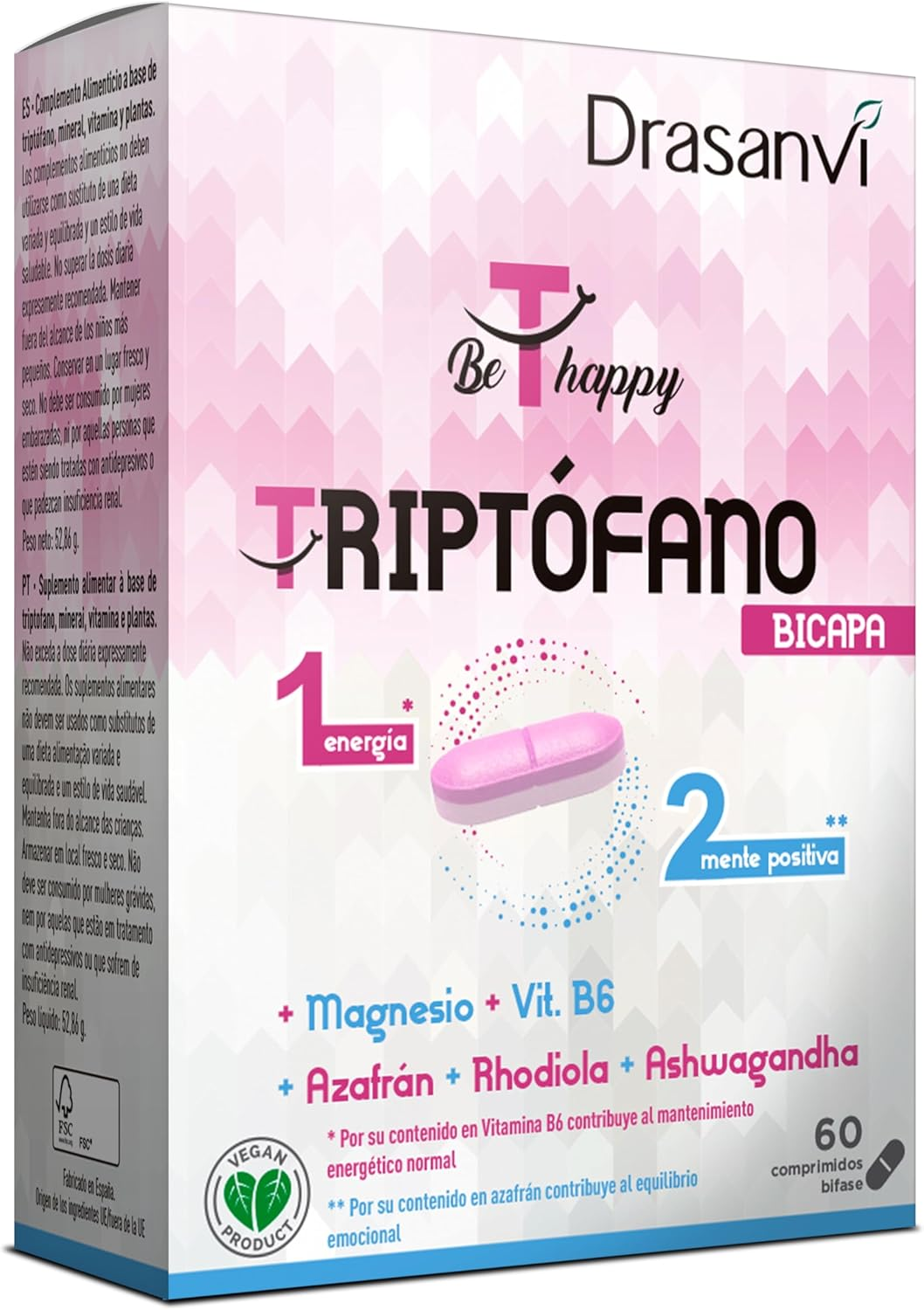 DRASANVI Triptófano Bicapa | Para La Ansiedad, Cansancio E Insomnio | Capa Lenta