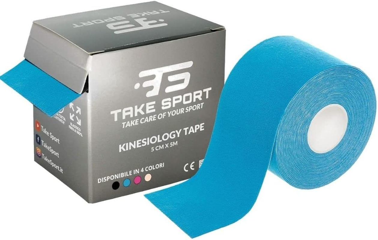 TS Take Sport® Kinesiology Tape 5 Cm X 5 M – 1 Rollo Azul Elástico, Kinesiotape 