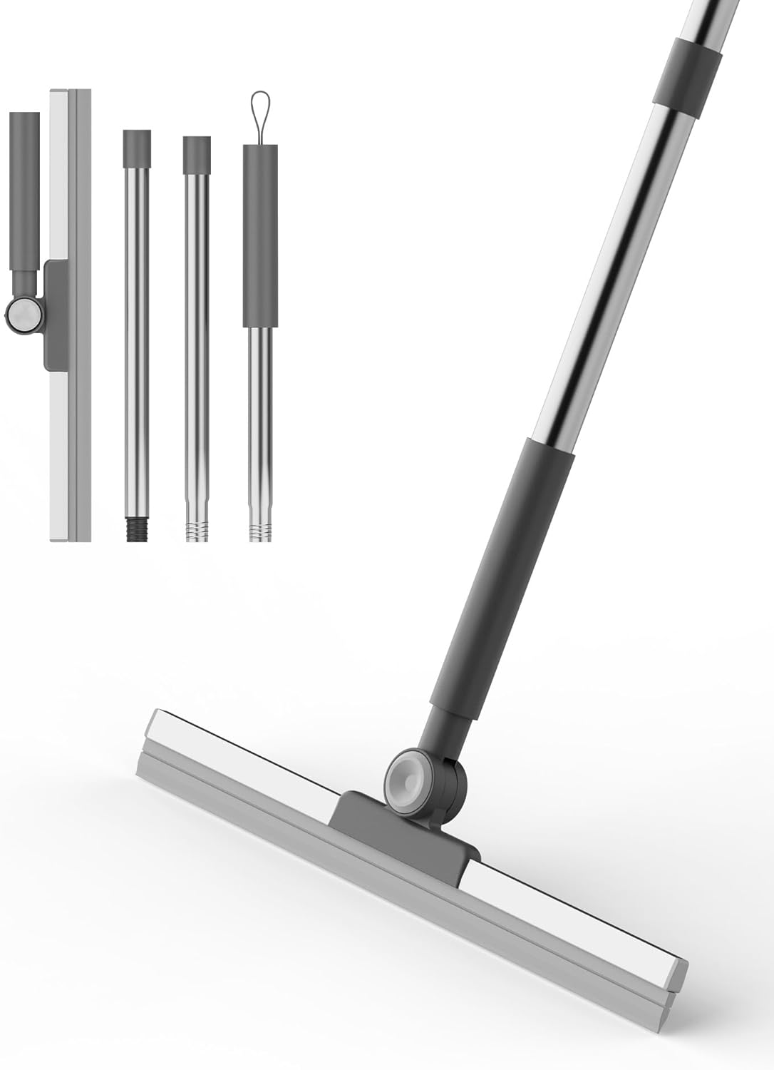 Ibergrif M34103 Escobilla De Goma De 42Cm Para Suelos, Escoba De Goma Con Mango