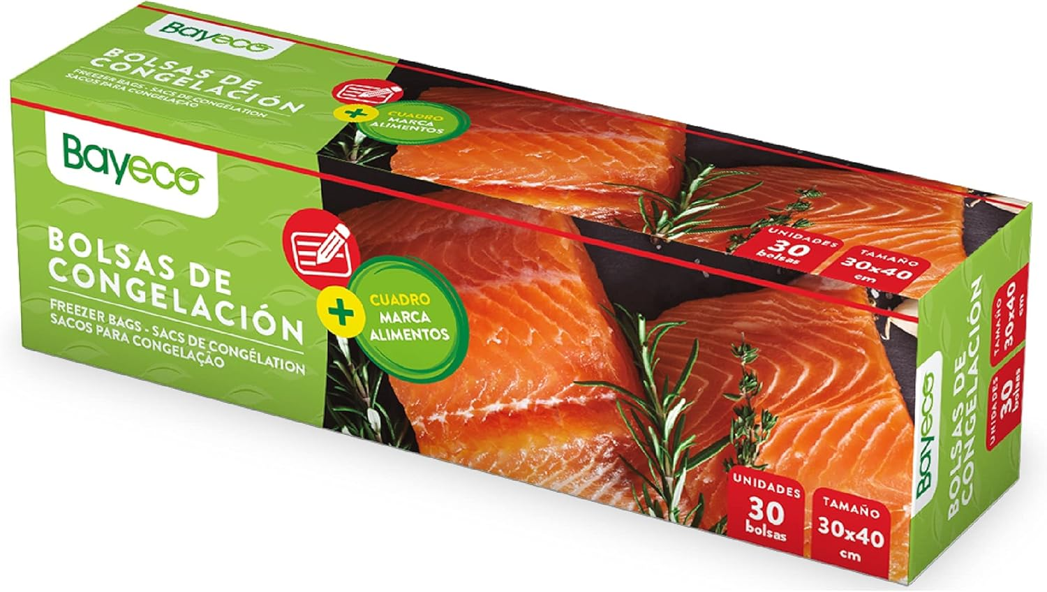 Bayeco - Large Freezer Bag - Ideal for Freezing Foods - Easily Sort Your Frozen