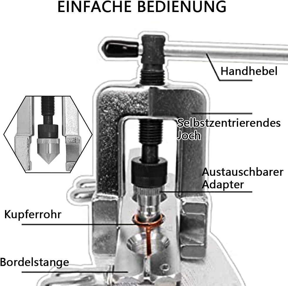 Miniatura: 10PCS Herramienta Abocardar Tubos Freno, Set Cortador Tubos Herramienta Abocarda