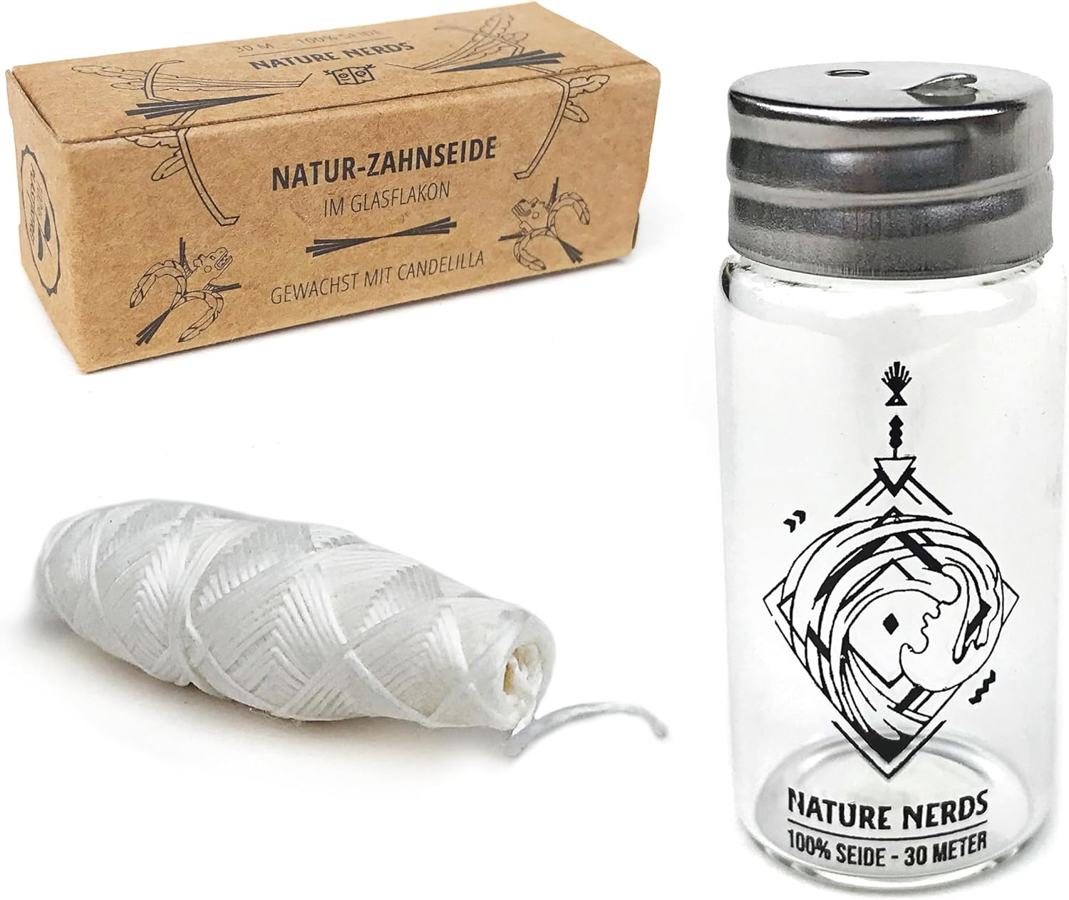Nature Nerds - Hilo Dental Natural, Sin Plástico, Encerado Con Candelilla, En Bo