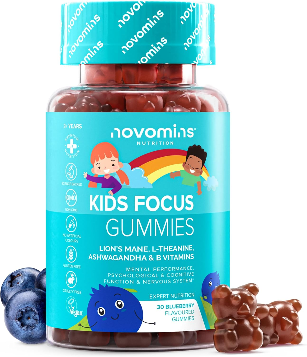 Gominolas Para La Concentración Para Niños – 30 Gominolas – Con Ashwagandha, Mel