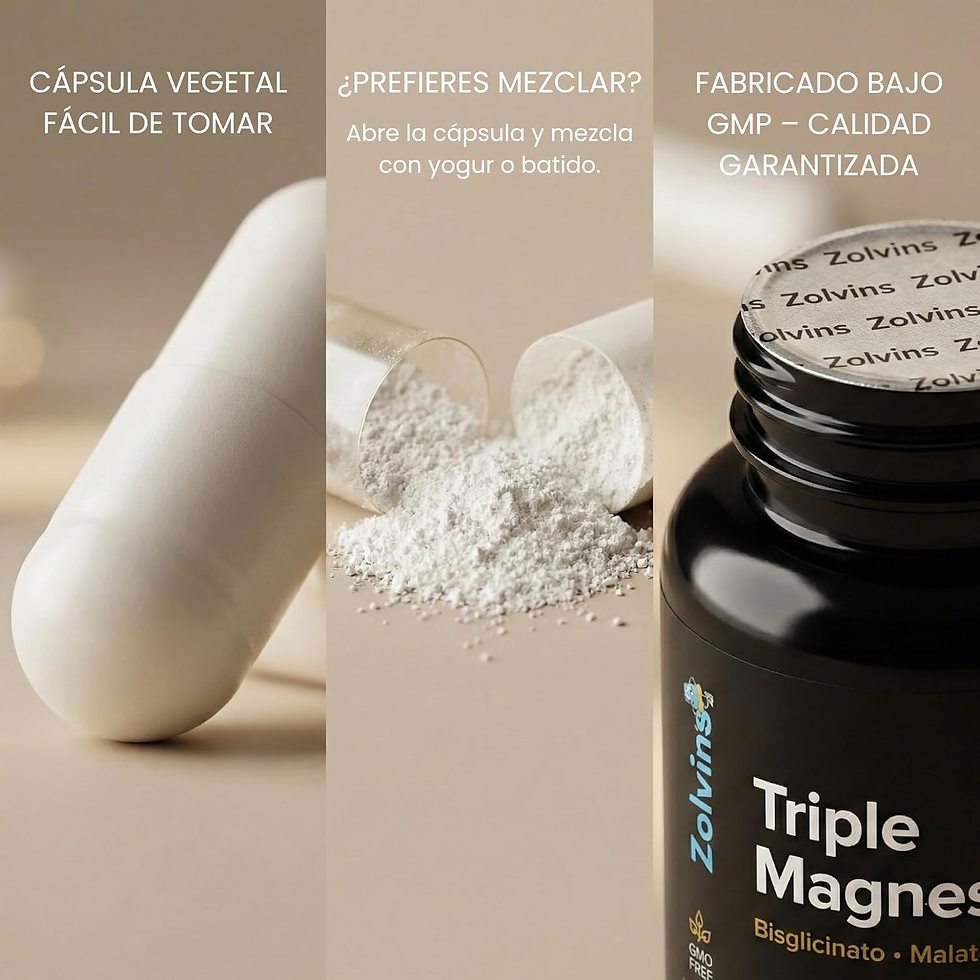 Miniatura: Magnesio 3 Sin Formas Laxantes, Triple Complex Con Bisglicinato Malato Taurato M