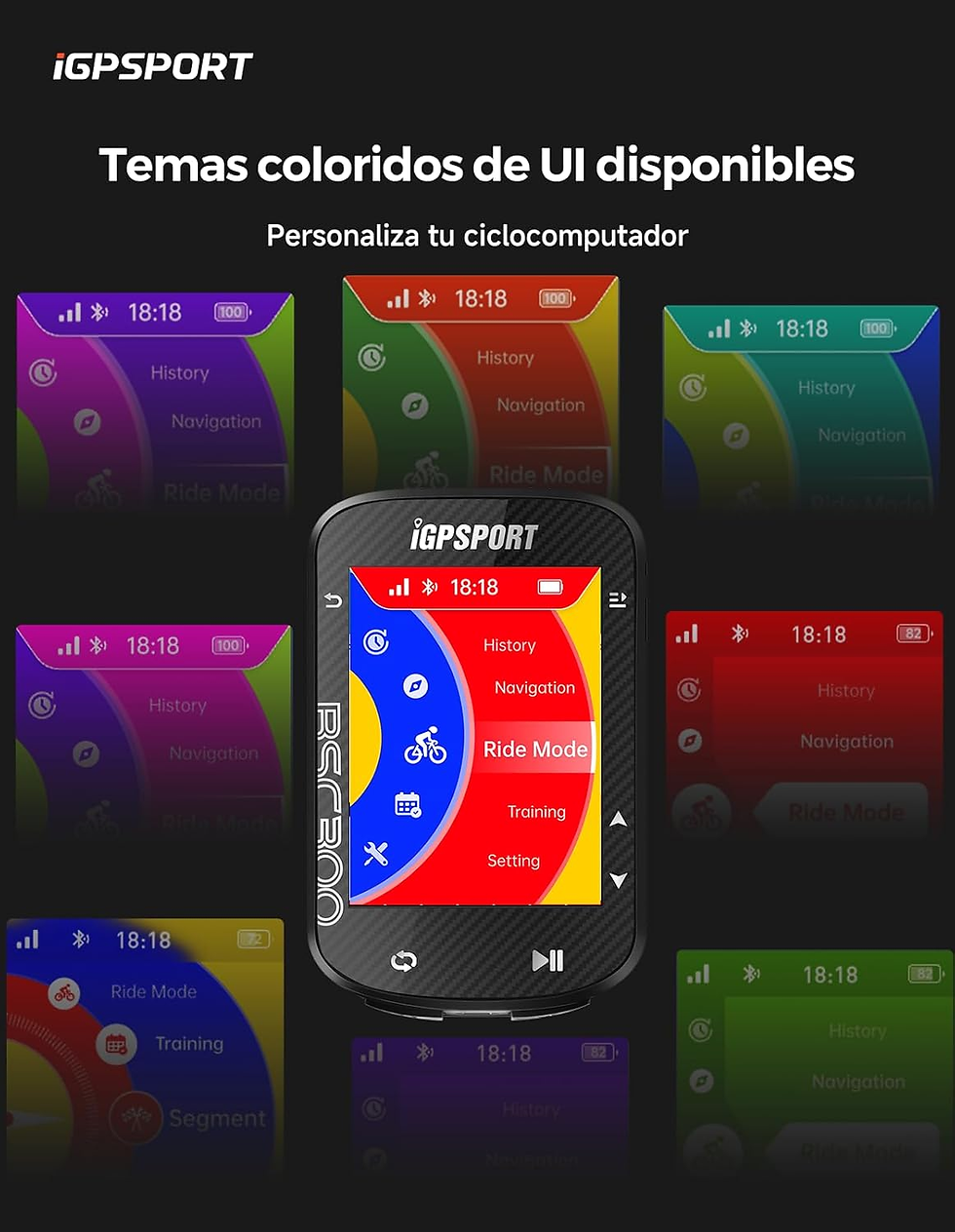 Miniatura: Igpsport BSC300 GPS Bicicleta, Navegación Offline Con Mapa, Advertencia De Desvi