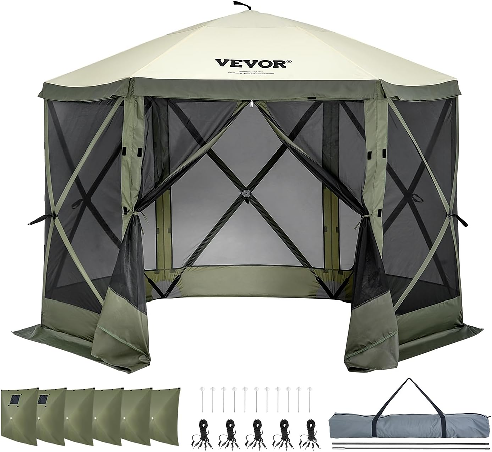 Miniatura: VEVOR Carpa Plegable Para Cenador, Con Pantalla Emergente, 6 Lados, Refugio Sola
