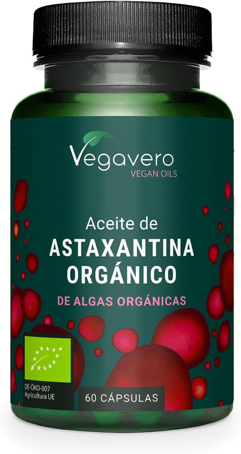 Astaxantina BIO Vegavero | 8 Mg En Aceite Ecológico Puro | Alta Absorción | 60 C
