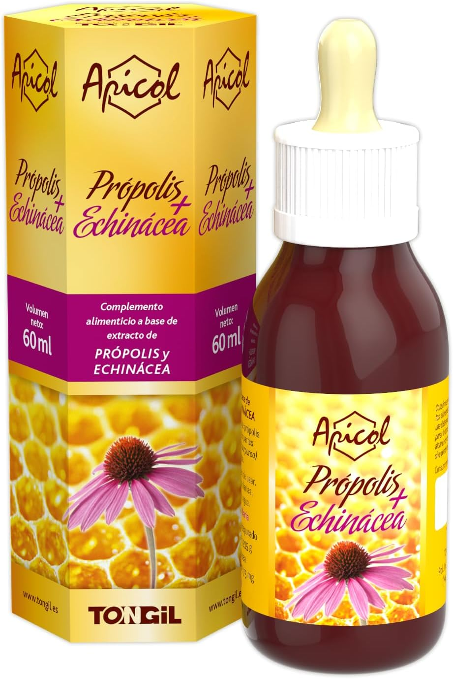 Apicol Própolis + Echinácea | Propóleo Y Equinácea En Gotas 60 Ml | Irritación D